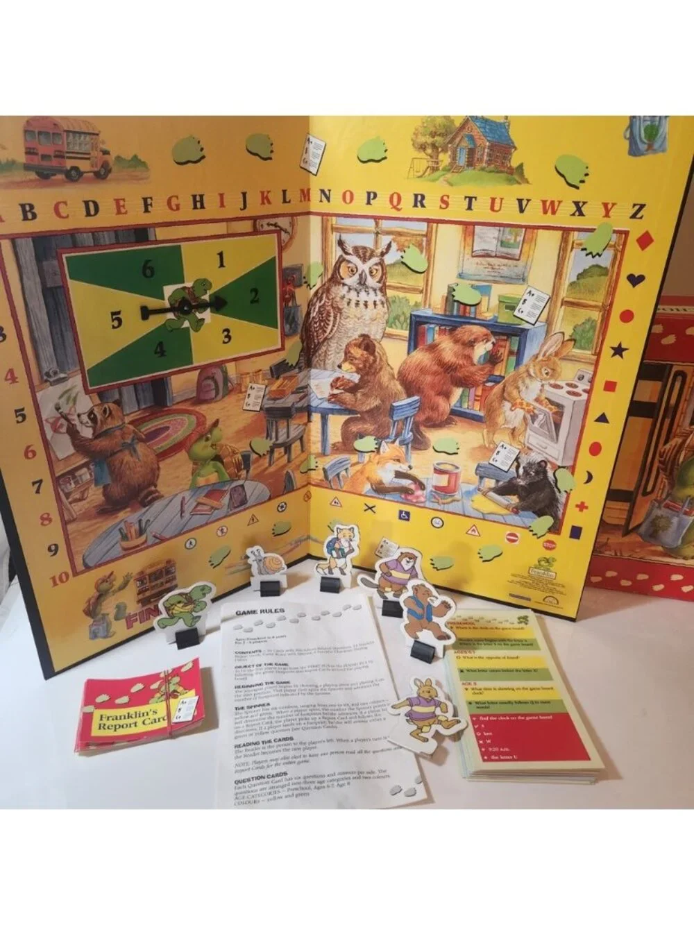 Franklin Goes To School The Game Board‎ Game Mad Hatter's Turtle Vintage 2000s
